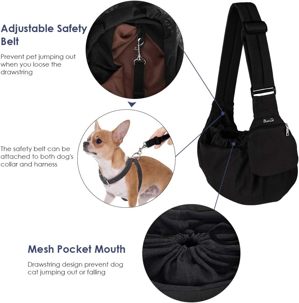 Pet Sling Carrier, Comfortable Hard Bottom Support Small Dog Papoose Sling - Image 3