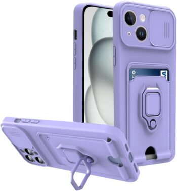 iPhone 15 Plus, Shockproof Silicone Protective Case Cover, Purple