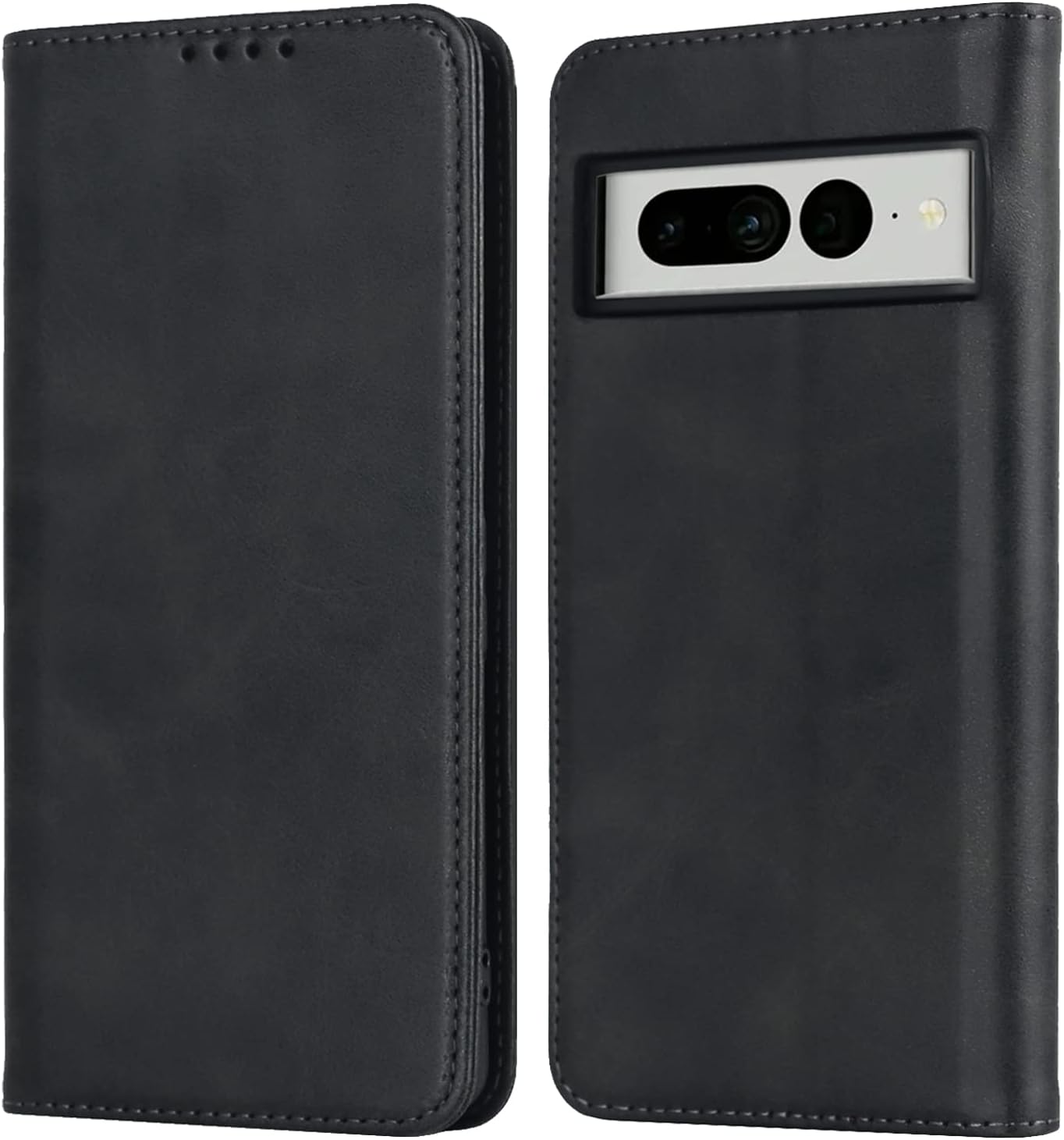 For Google Pixel 7 Pro Cowhide Pattern PU Leather Flip Magnetic Kickstand Case - Image 2