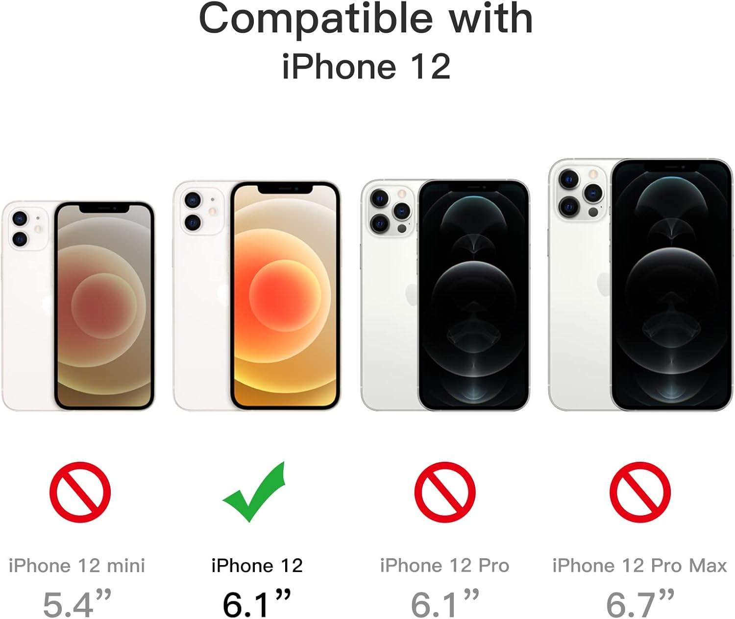 3 in 1 Case for iPhone 12 6.1-Inch, with 2-Pack Screen Protector (Clear) - Image 3