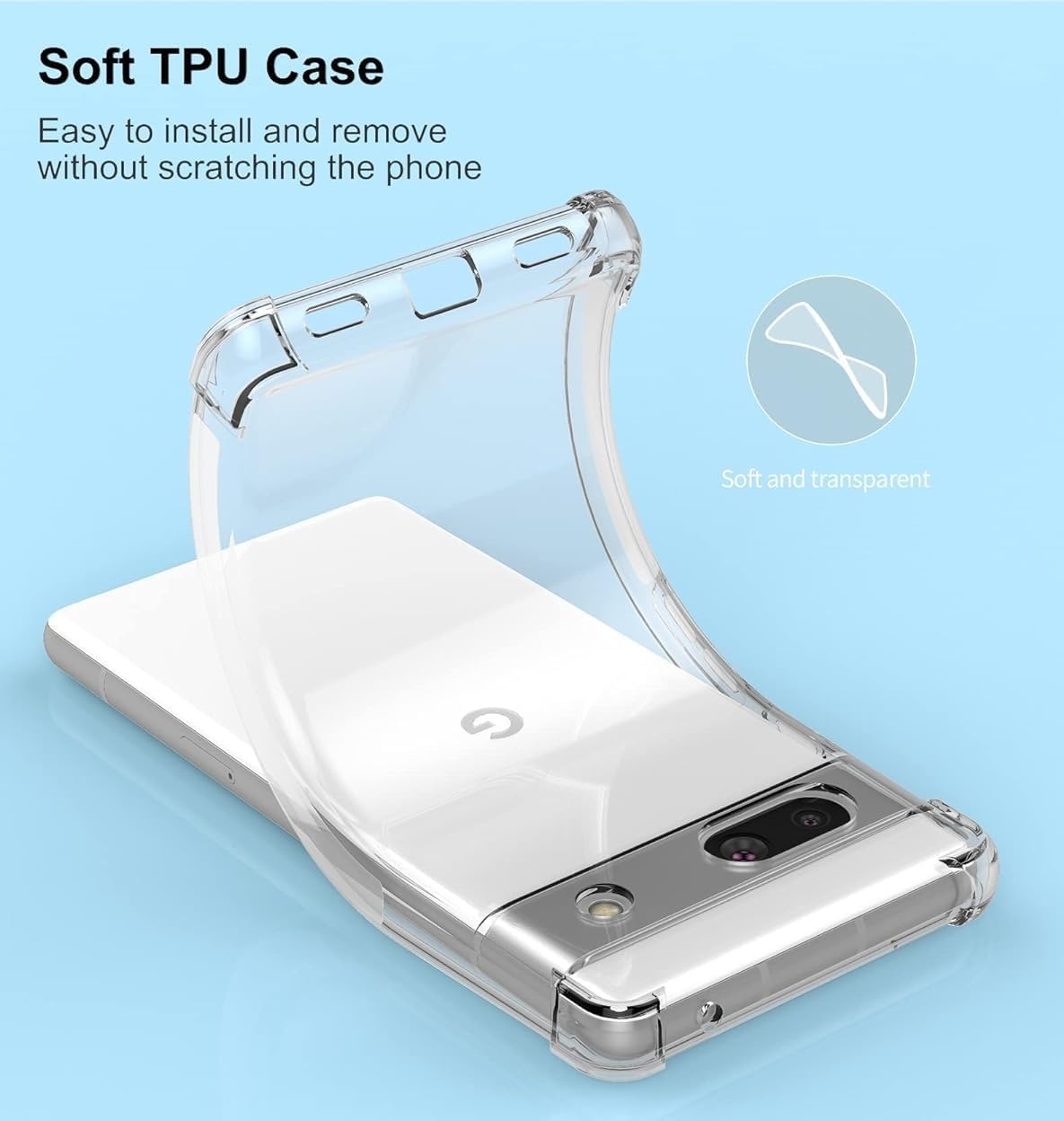 For Google Pixel 7A Clear TPU Four Corners Protective Case - Transparent - Image 4