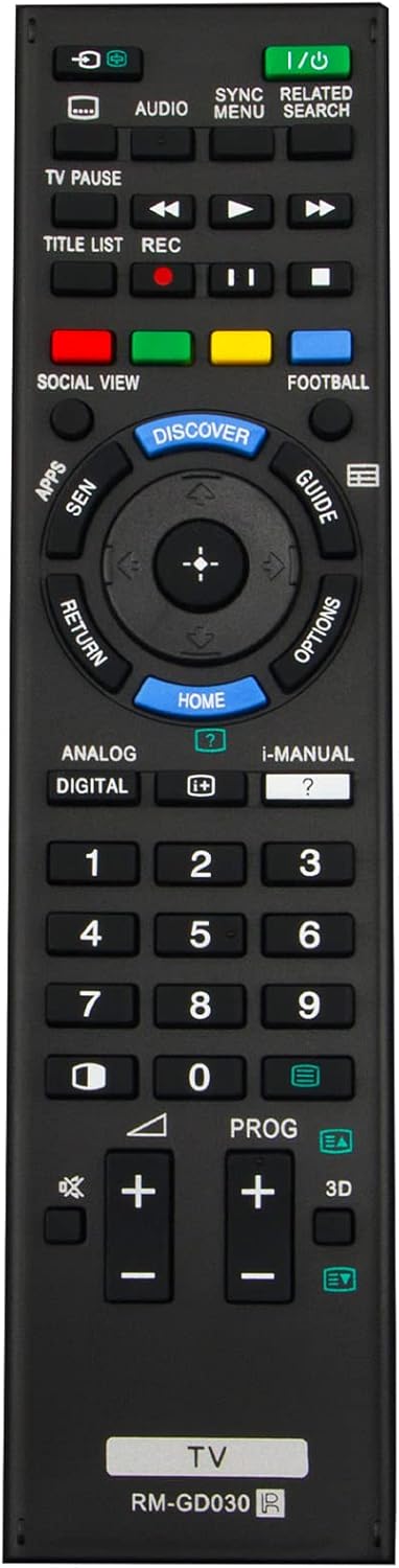 New RM-GD030 Replacement Remote fit for Sony Bravia TV KDL-55W950B KDL-50W800B