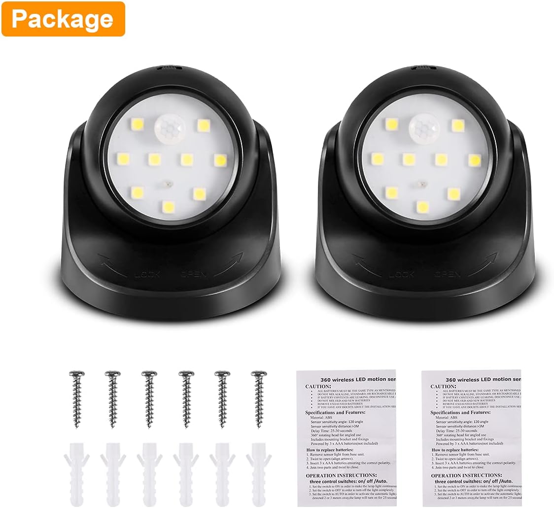6000K Waterproof Wireless Battery Powered LED Wall Light Fixture with M - Image 7