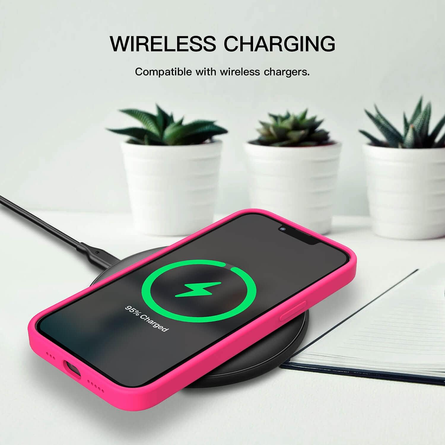 Liquid Silicone Case iPhone 13 Pro Max 6.7" 2021 Silicone Anti-Scratch-Hot Pink - Image 7