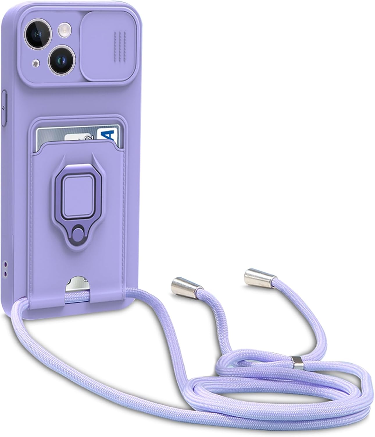 iPhone 15 Plus, Shockproof Silicone Protective Case Cover, Purple - Image 6