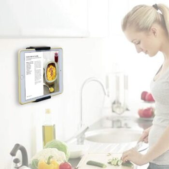 Tablet Wall Mount, Kitchen Wall Mount for Tablets and Smartphones -Black