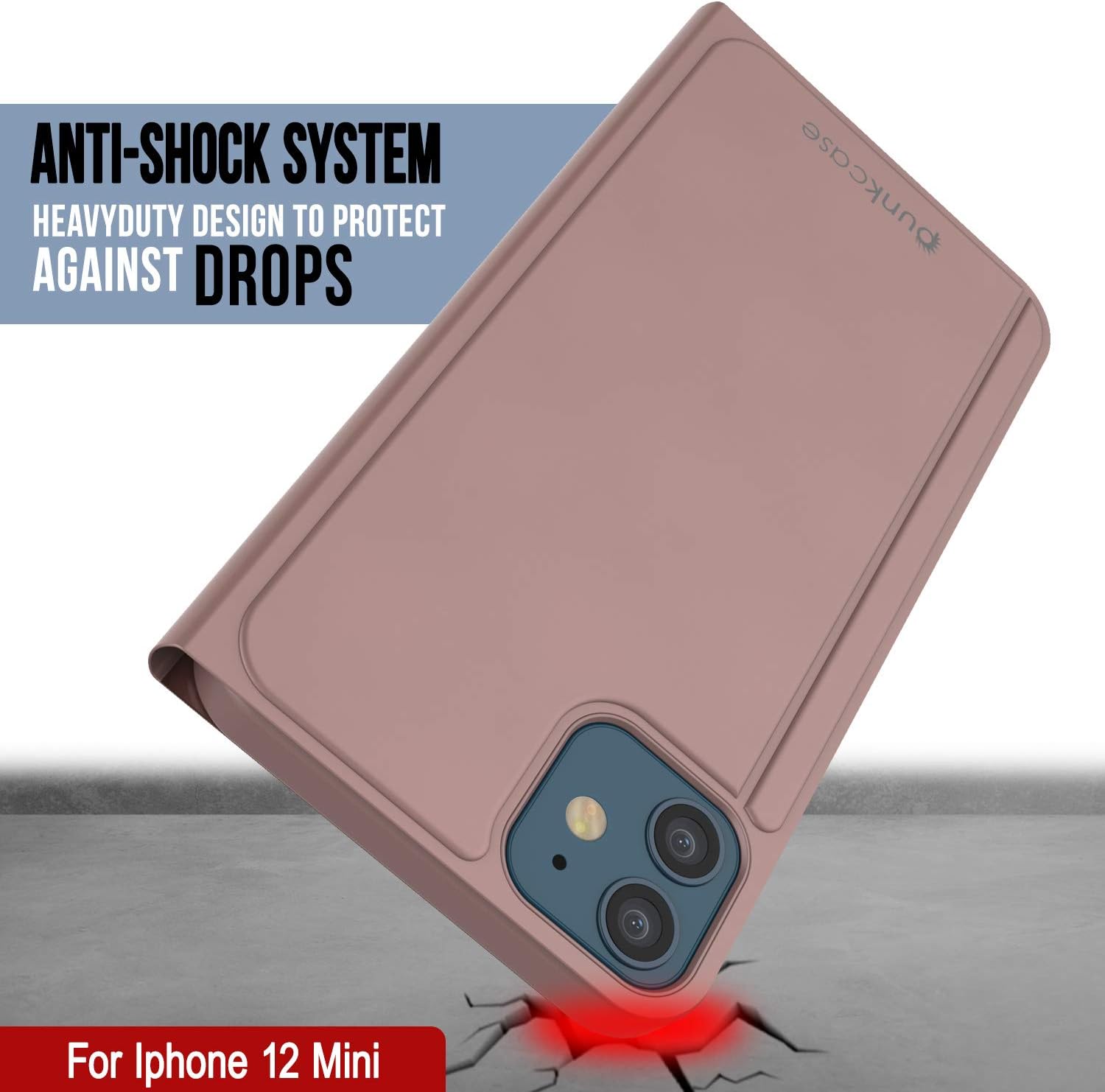 For iPhone 12 Mini Reflector Protective Flip Case W/Scratch Resistant Mirror - Image 5
