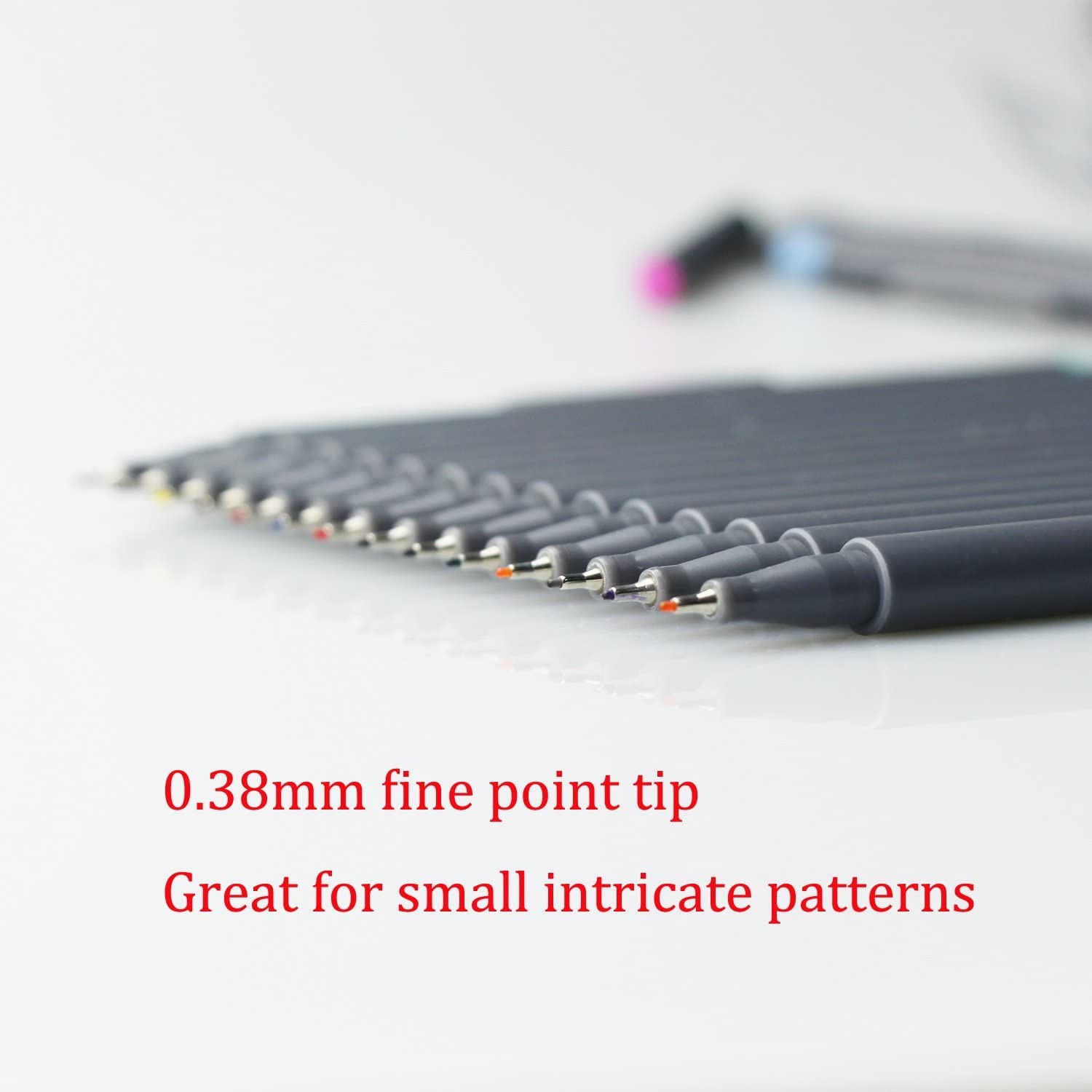 Fineliner Color Pens Set, 0.38mm Fine Tip Pens, Porous Fine Point, 24 Pack - Image 2