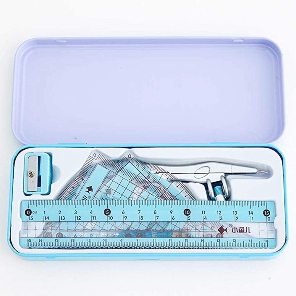8 Pcs Compass/Math Set for Students with Shatterproof Storage Box, Geometry Set - Image 4