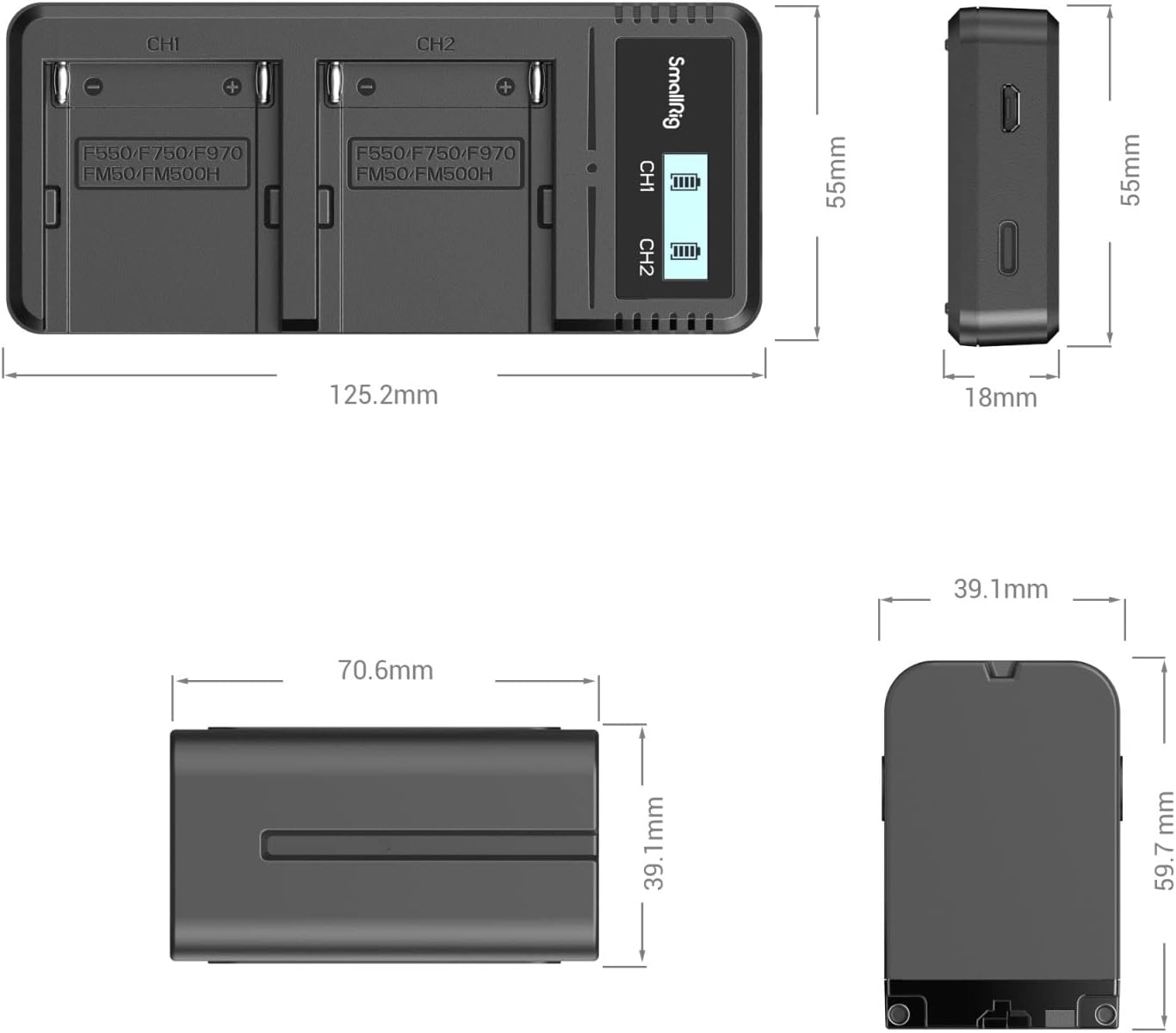 Replacement Batteries (2 Pack) & Fast USB Dual Charger for Sony NP-F970 - Image 9