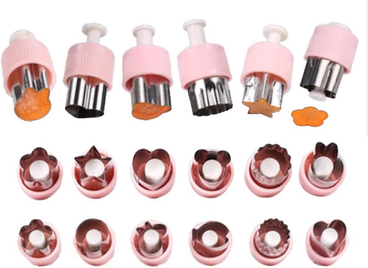 Cookie Cutters with Pusher, Fruit Cookie Pastry Stamps Mold Set of 18