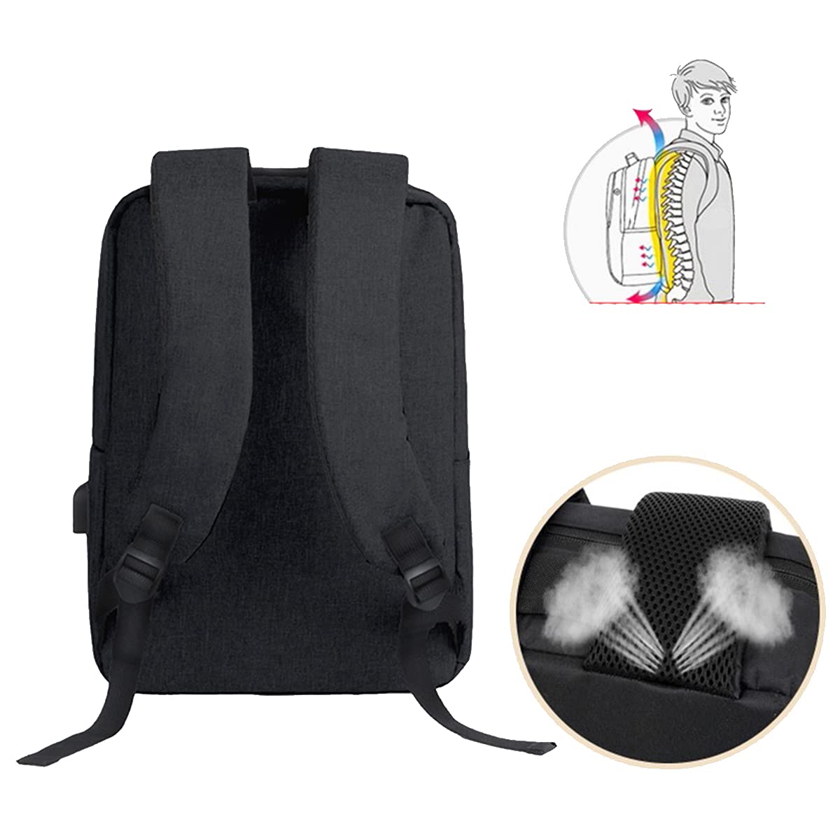 Business Laptop Backpack Laptop Bag Fits 15 Inches Notebook with Charging Port - Image 4