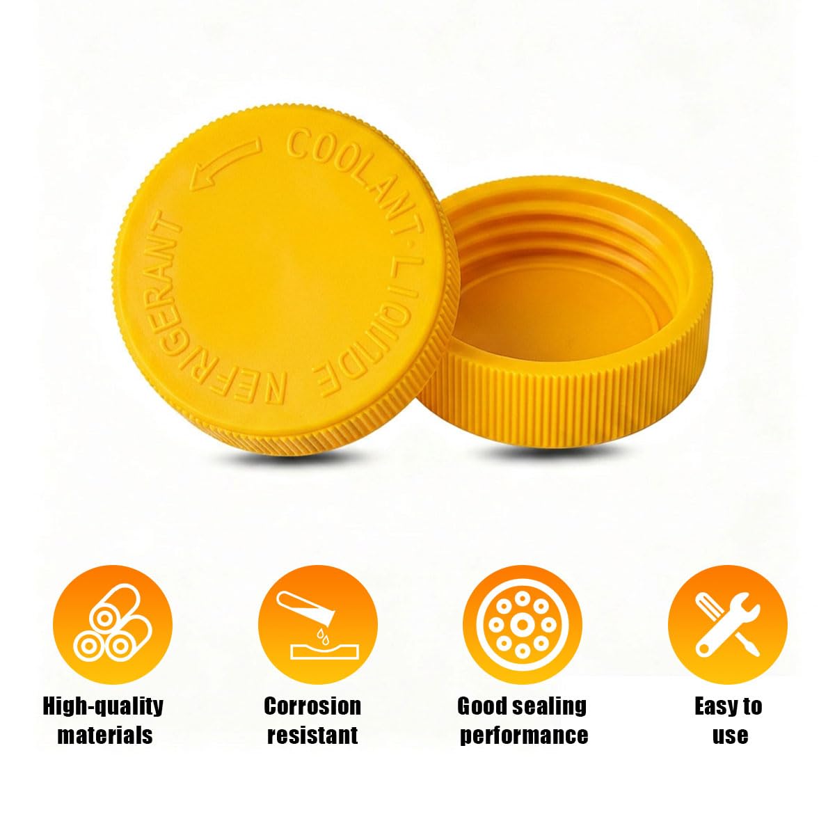 2 Pack Coolant Reservoir Cap, Radiator Overflow Tank Lid Cap, Black - Image 4