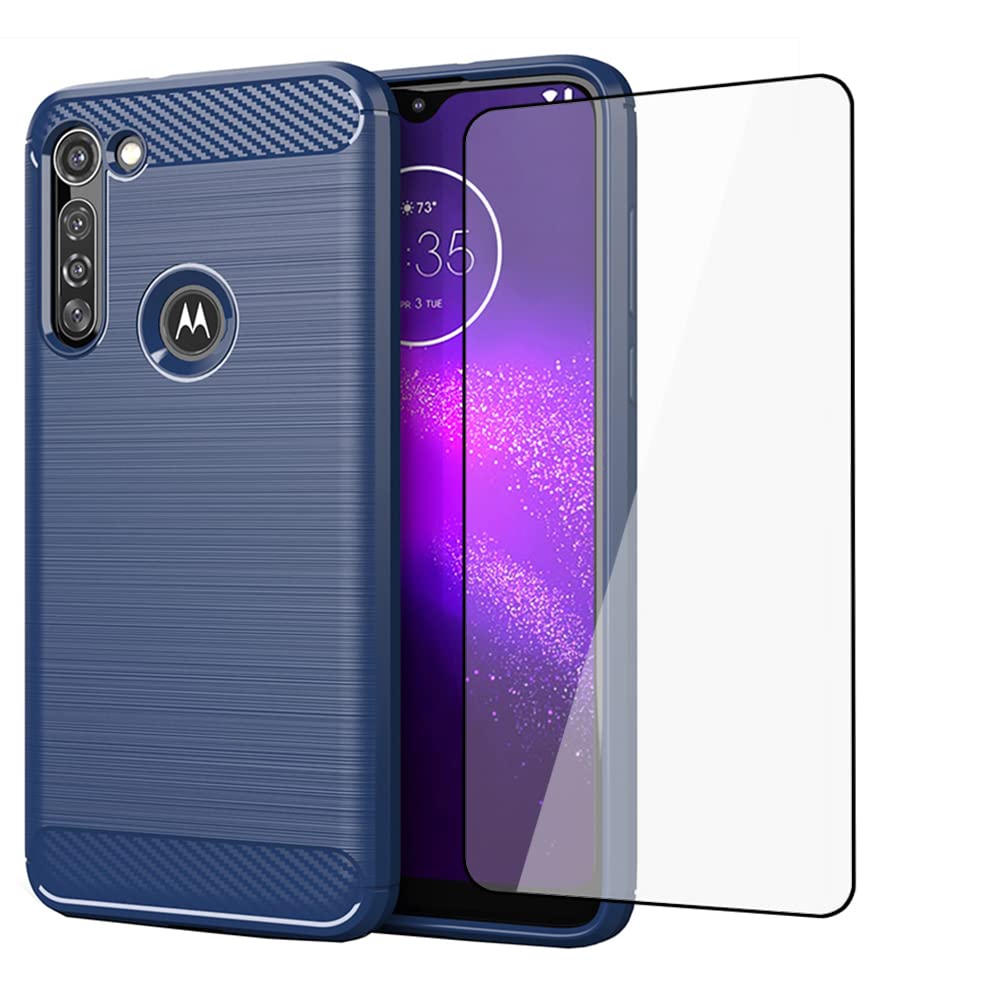 Moto G8 Power Slim TPU Protective Case w Tempered Glass Screen Protector Cover