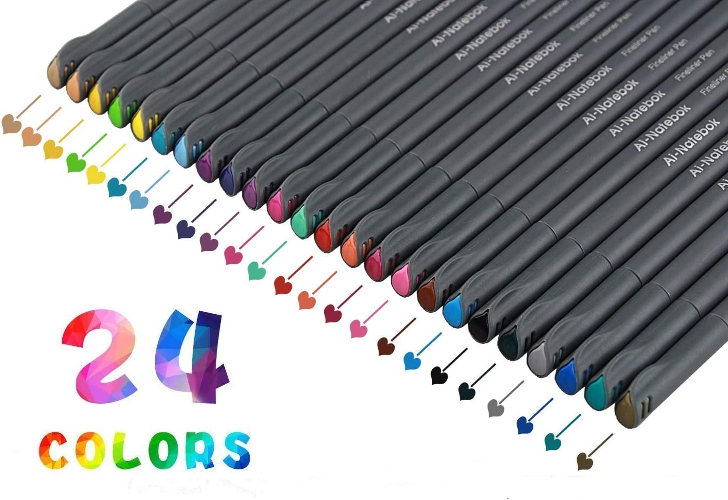 Fineliner Color Pens Set, 0.38mm Fine Tip Pens, Porous Fine Point, 24 Pack - Image 4