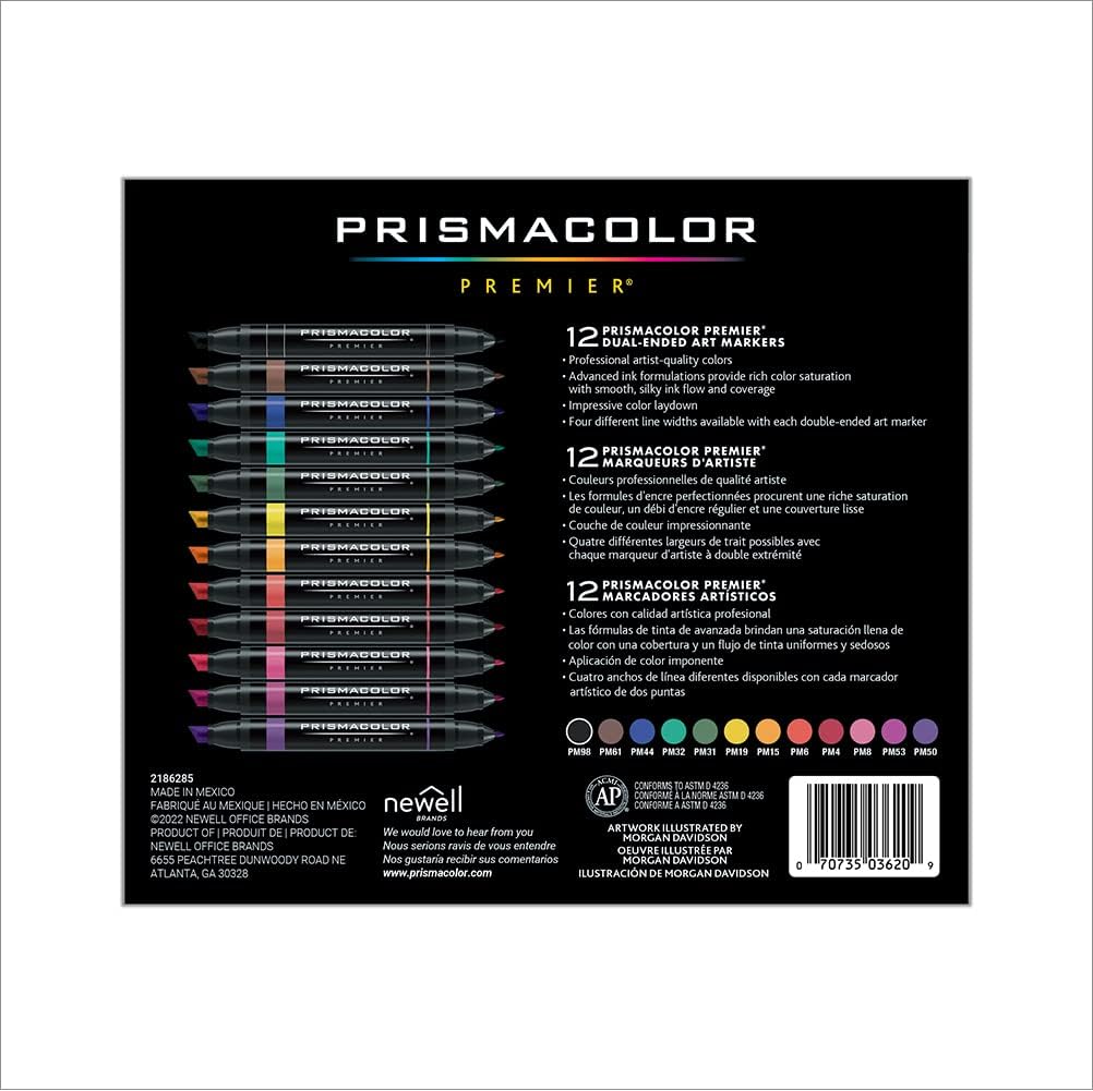 Prismacolor 3620 Marker Set, 12 Pieces, Chisel/Fine, Primary and Secondary - Image 5