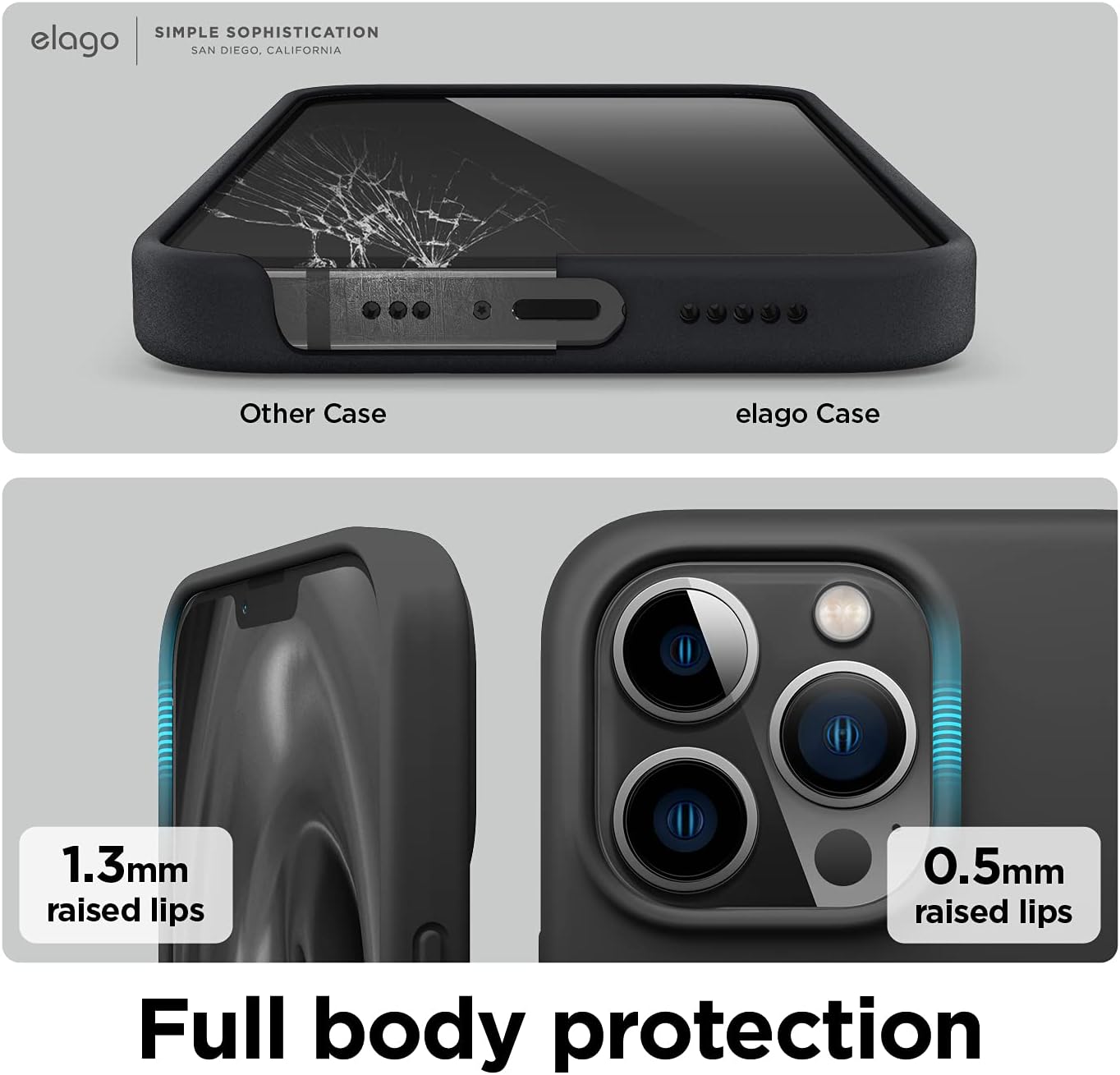 Liquid Silicone Case Compatible with iPhone 13 Pro Case (6.1") (Black) - Image 5