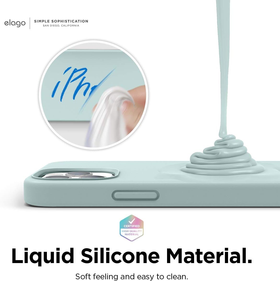 Magnetic Silicone Case Compatible with iPhone 12 Pro Max - (Mint) - Image 5