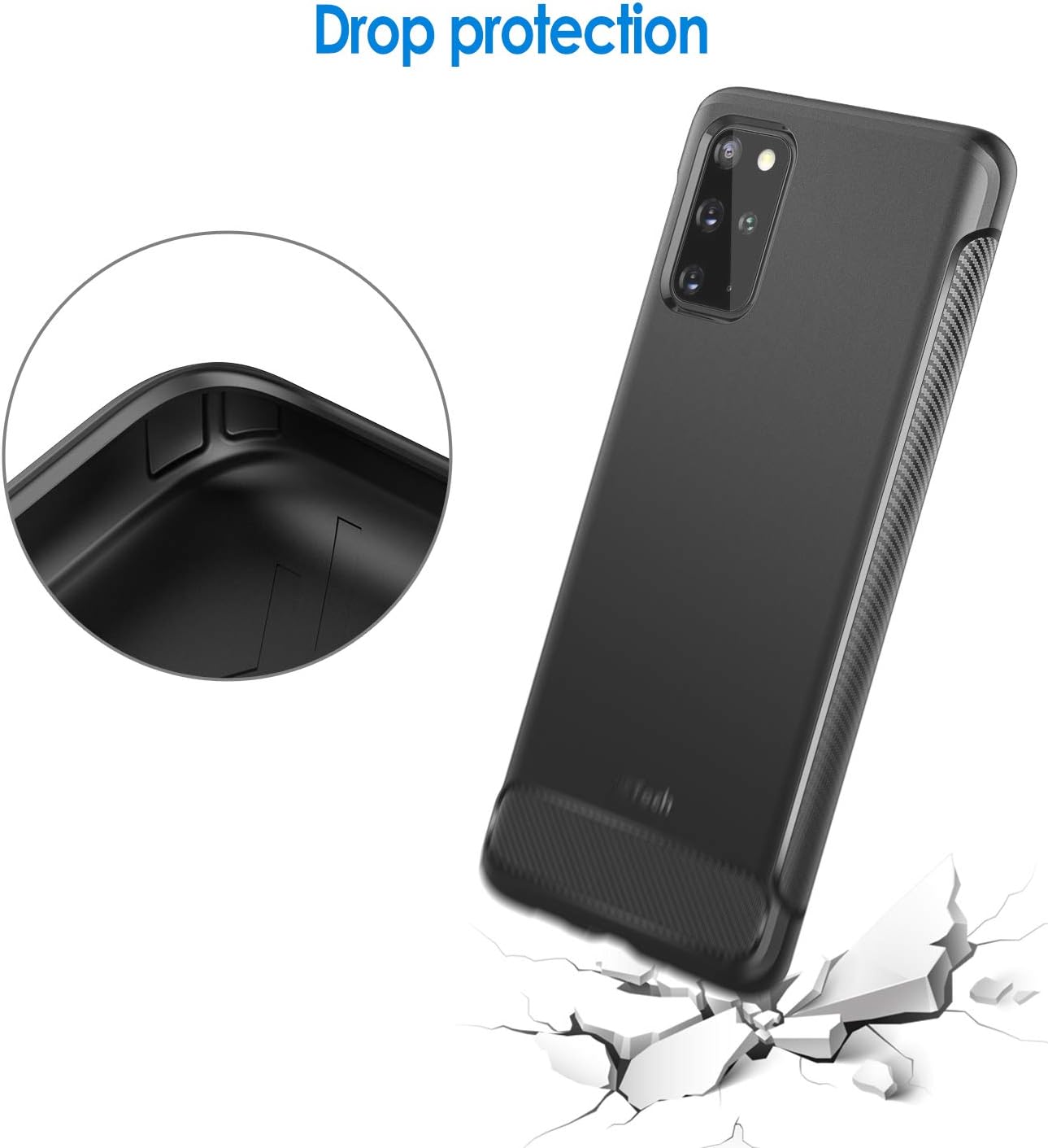 Slim Fit Case for Samsung Galaxy S20 Plus 5G (2020), Thin Phone Cover (Black) - Image 5