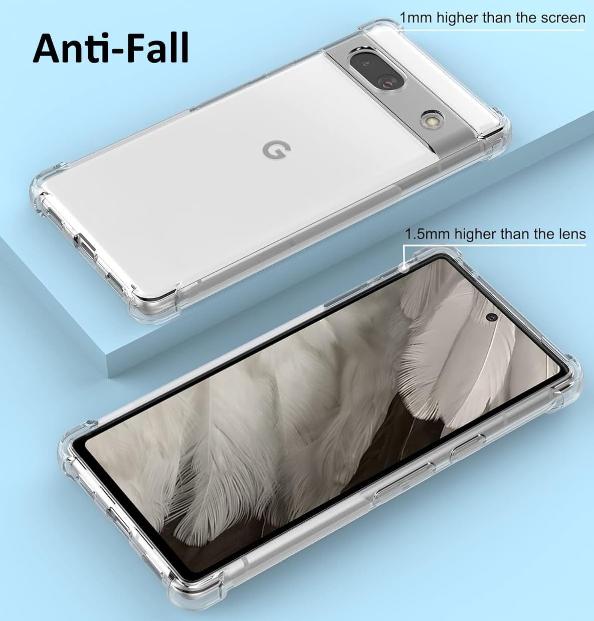 For Google Pixel 7A Clear TPU Four Corners Protective Case - Transparent - Image 2