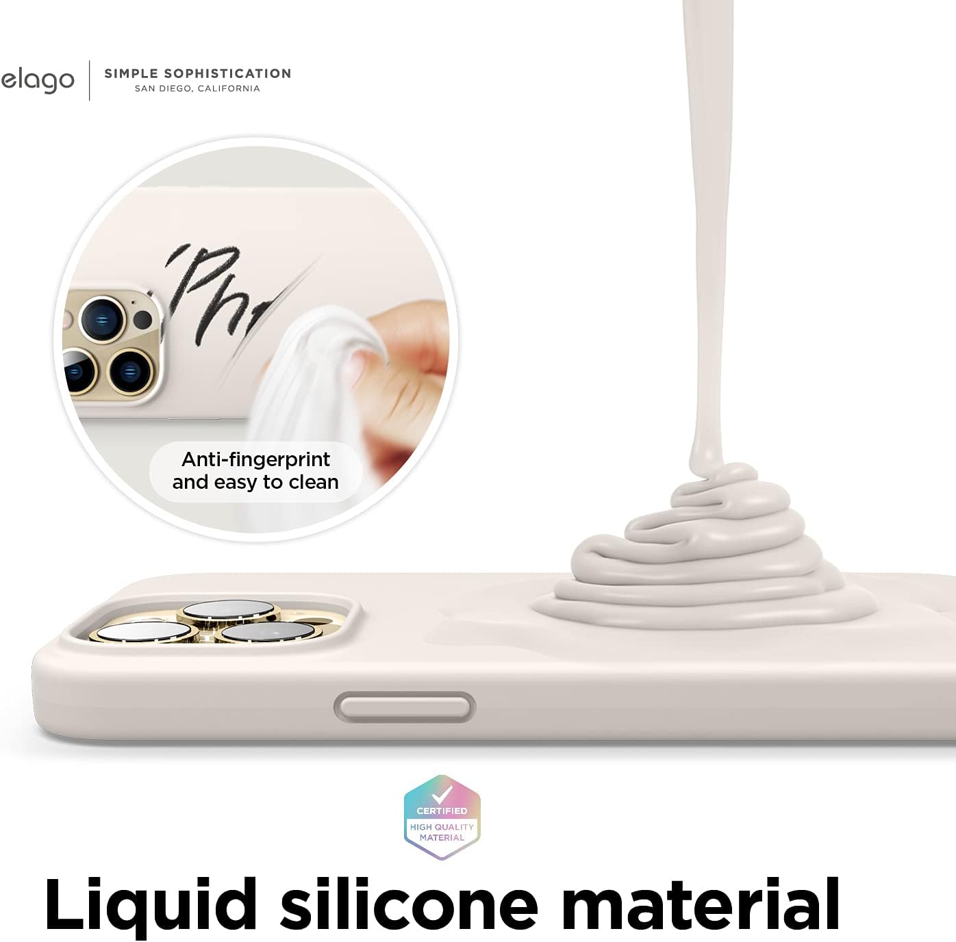 Liquid Silicone Case Compatible with iPhone 13 Pro Max Case (6.7") (Stone) - Image 3