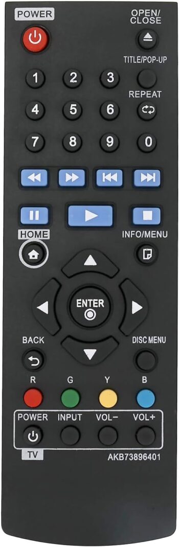 New AKB73896401 Remote Control fit for LG Blu-ray Disc DVD Player BP135 BP135W