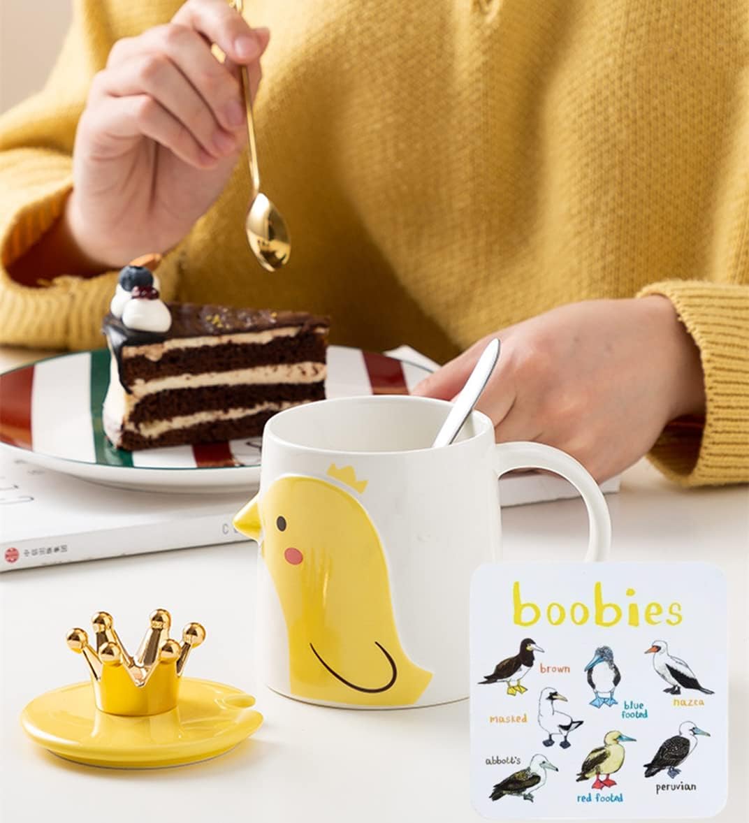 6 pcs Square Coasters, Bird Pun Coasters Bar Sets - Image 6