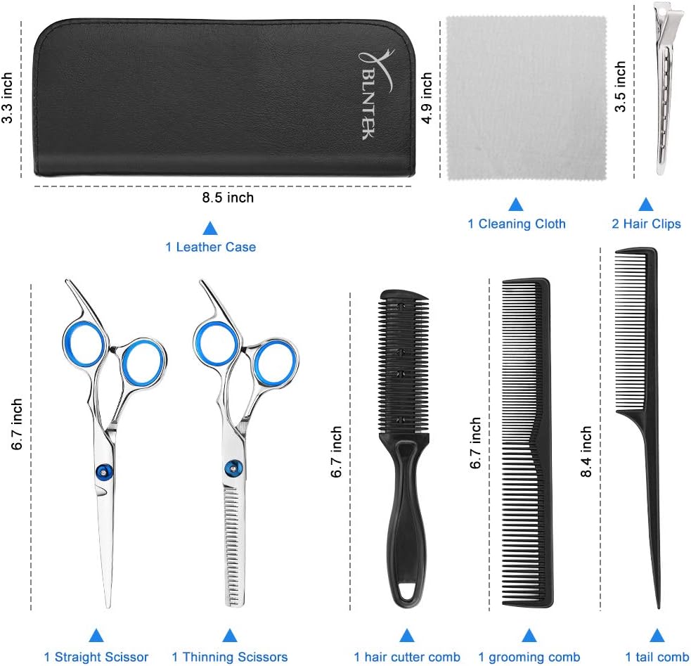 Professional Hair Cutting Scissors, 9 PCS Barber Thinning Scissors Hairdressing - Image 2