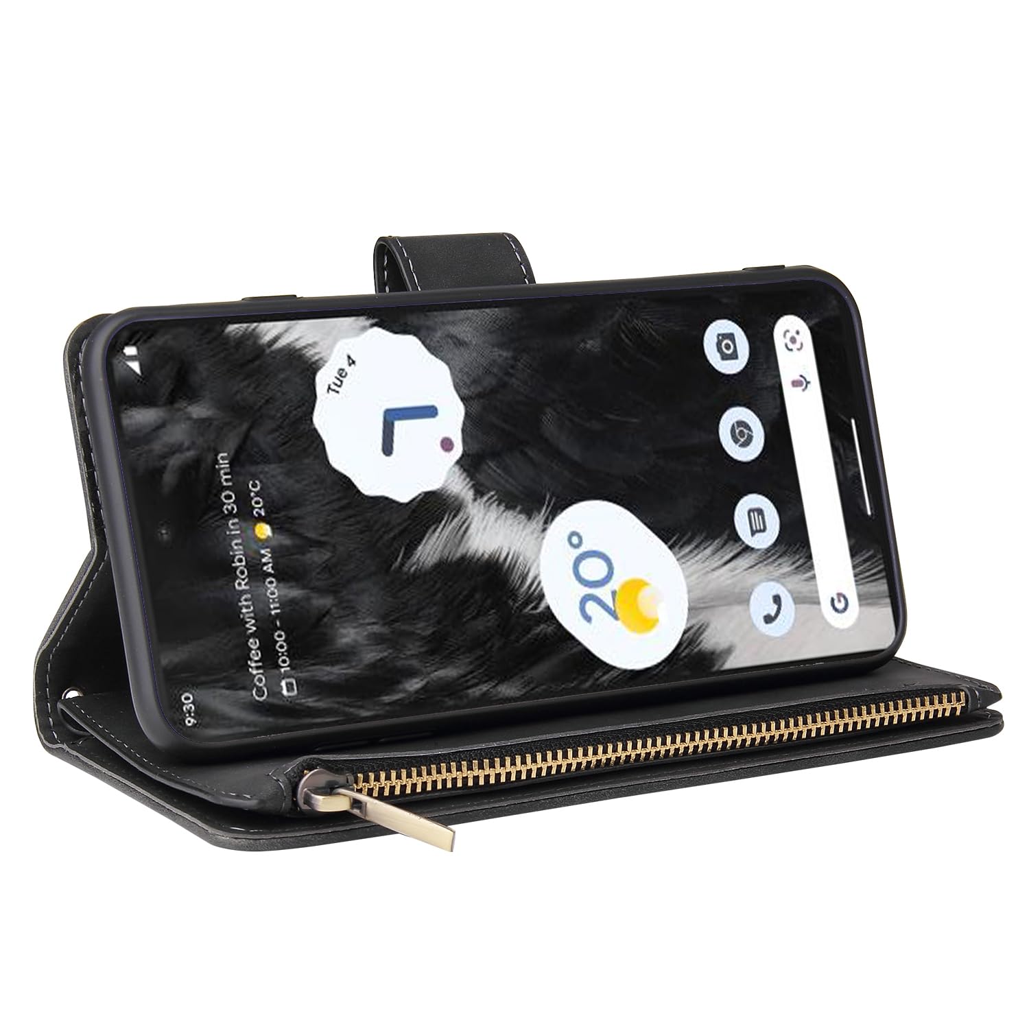 For Google Pixel 7 Pro 5G Tempered Glass Screen Protector and Flip Wallet Case - Image 4