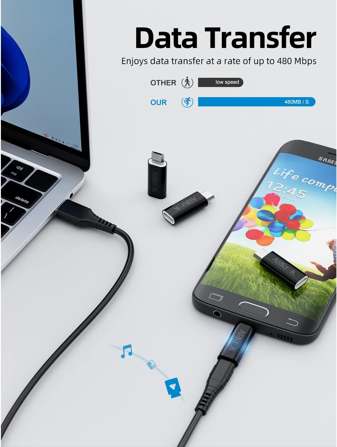 Micro USB (Male) to Type C (Female) Adapter for Samsung Galaxy Pack of 2 - Image 4