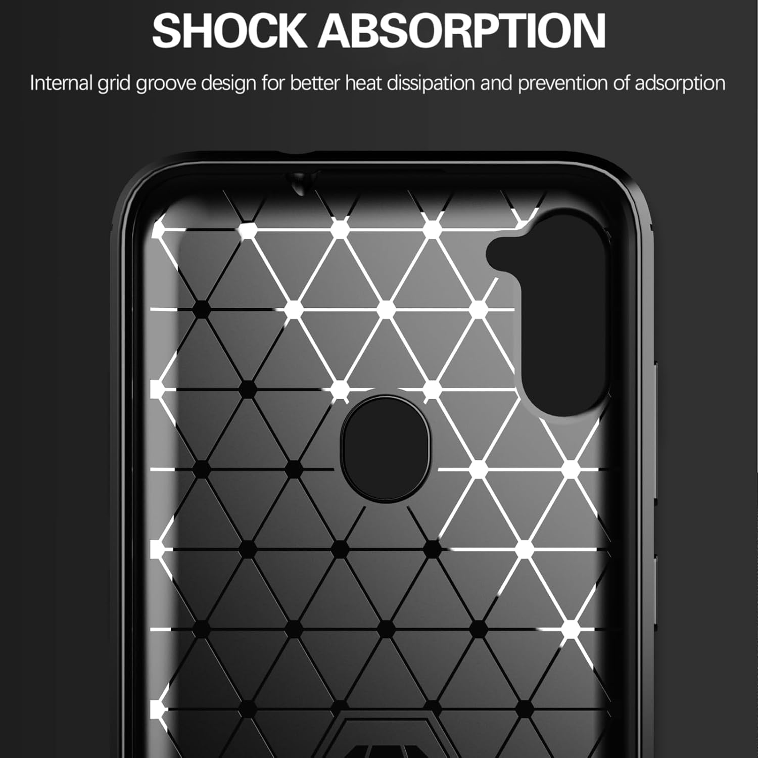 For Samsung Galaxy A11 Shock-Absorption Soft Carbon Fiber Protective - Black - Image 4