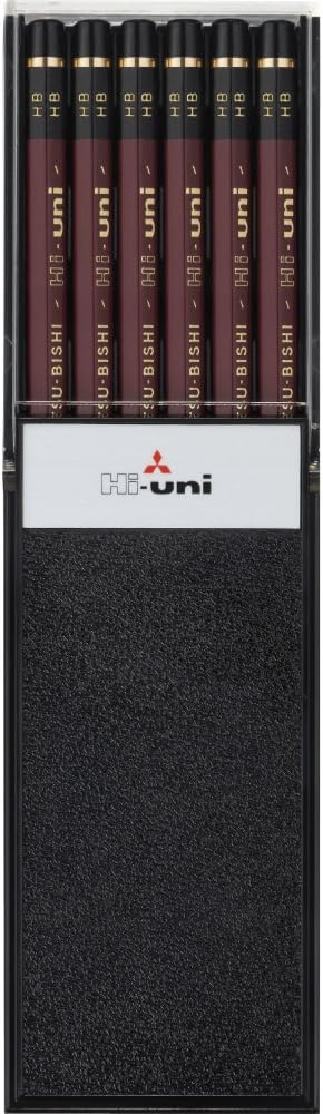 uni Hi Wooden Pencil - HB - Box of 12 (HUHB), brown