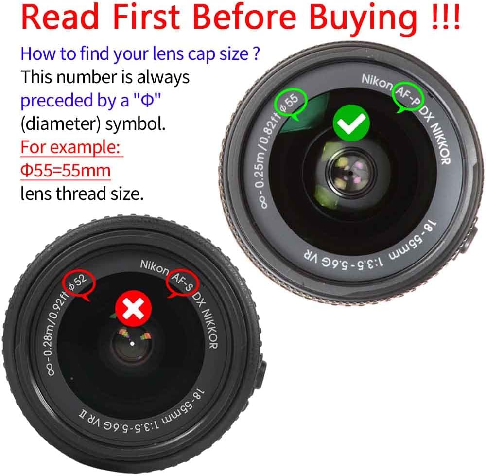 Lens Cap Cover with Keeper for AF-P DX NIKKOR 18-55mm f/3.5-5.6G VR Lens-2 Pack - Image 3