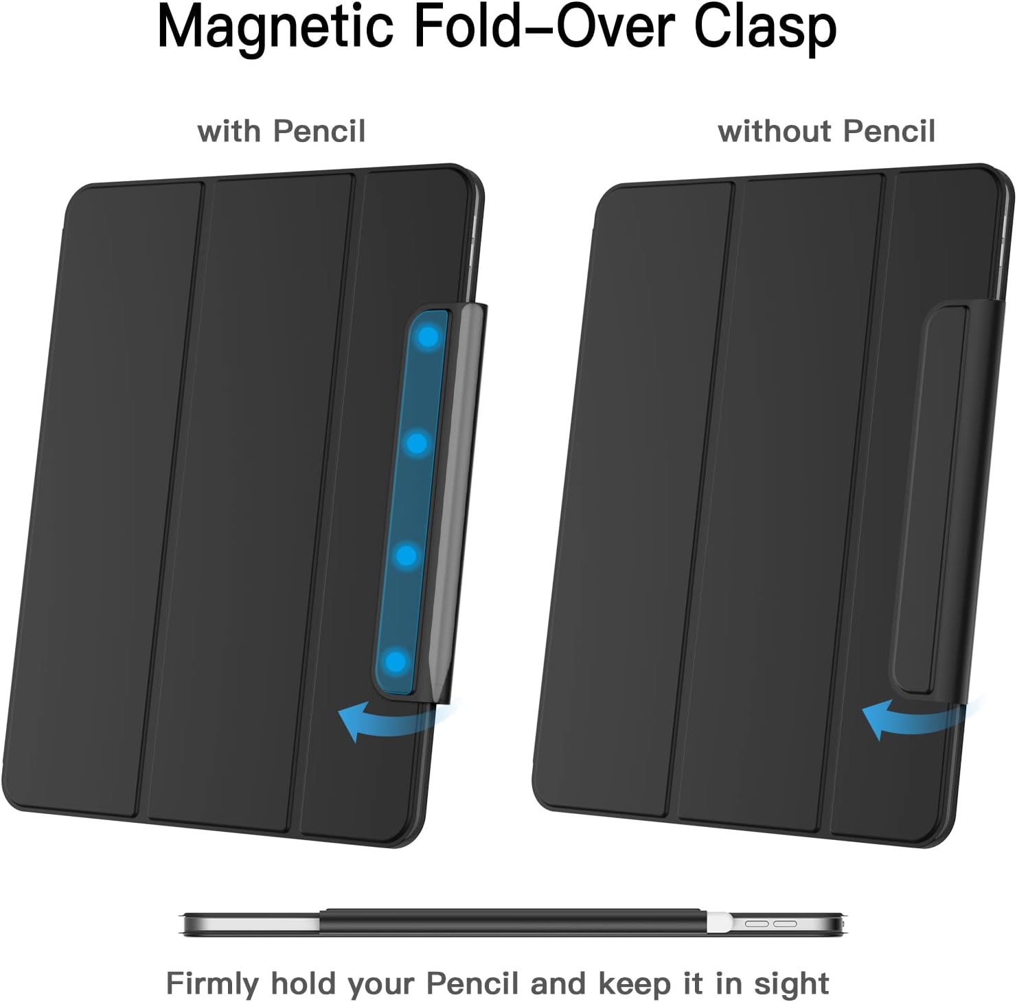 Magnetic Case for iPad Pro 12.9 Inch 2021/2020/2018 Model, Support Apple Pencil - Image 5