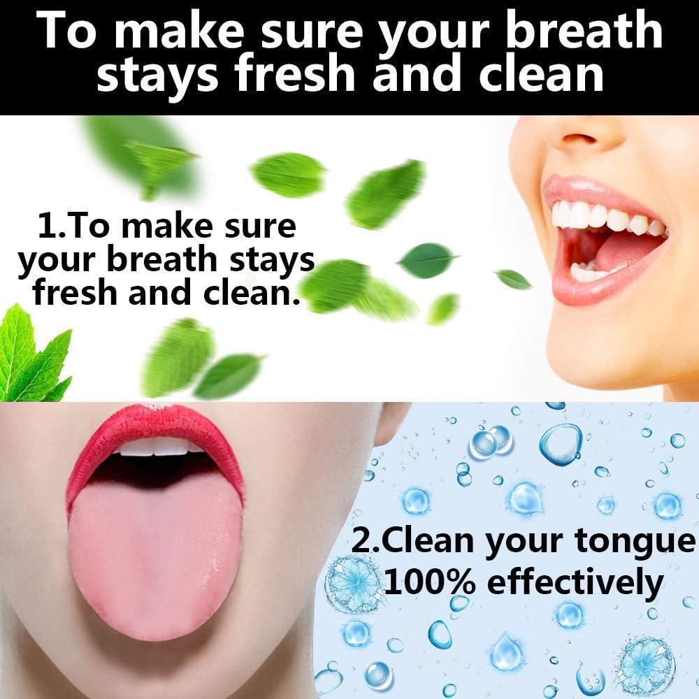 2 Pack Tongue Scrapers, Cure Bad Breath Stainless Steel Tongue Cleaner Metal - Image 7