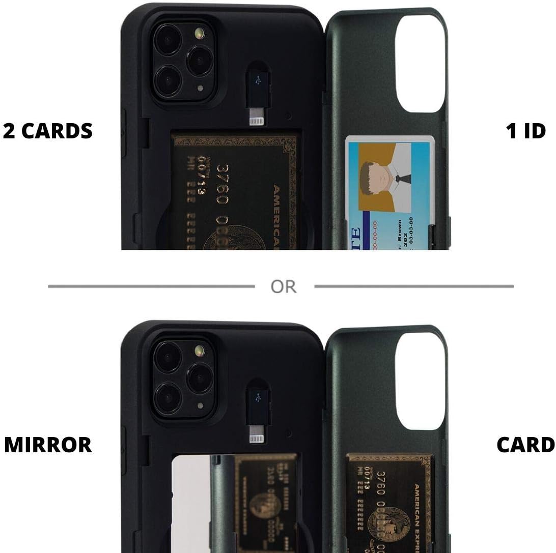 iPhone 11 Pro, Card Holder Slim Protective Cover with Hidden Credit Card Wallet - Image 3