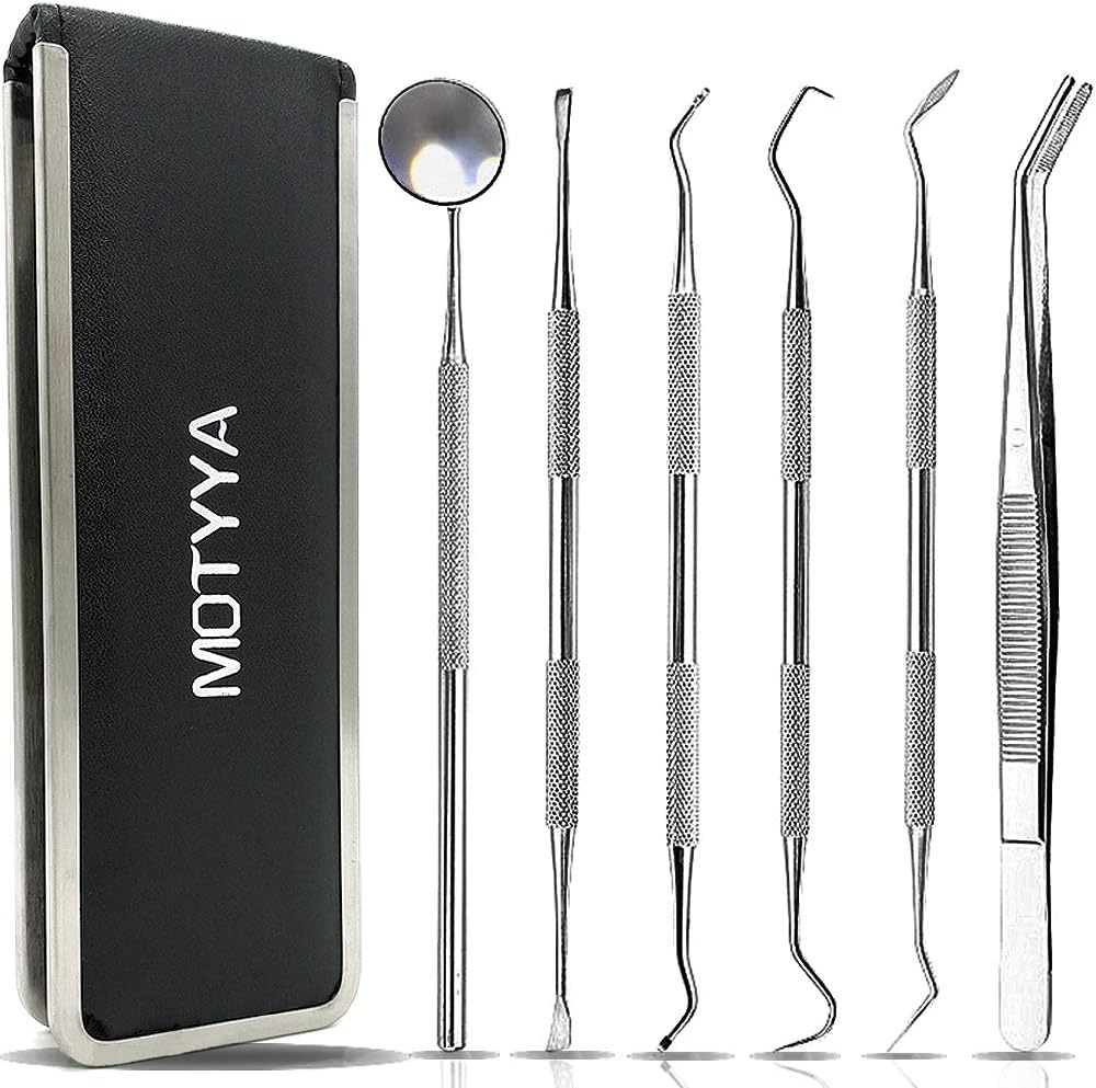 Professional Dental Cleaning Tools, Plaque Remover Kit - 6 Tools
