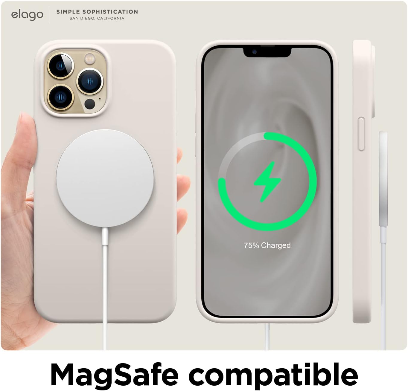 Liquid Silicone Case Compatible with iPhone 13 Pro Max Case (6.7") (Stone) - Image 8