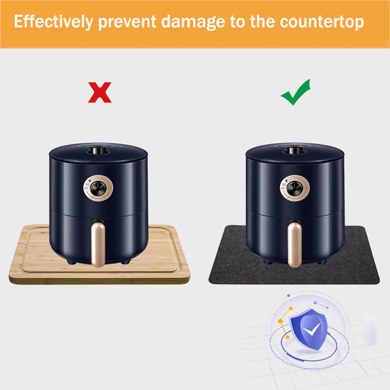 2Pcs Heat Resistant Mat for Air Fryer, Kitchen Countertop Protector Mats 44*30cm - Image 5