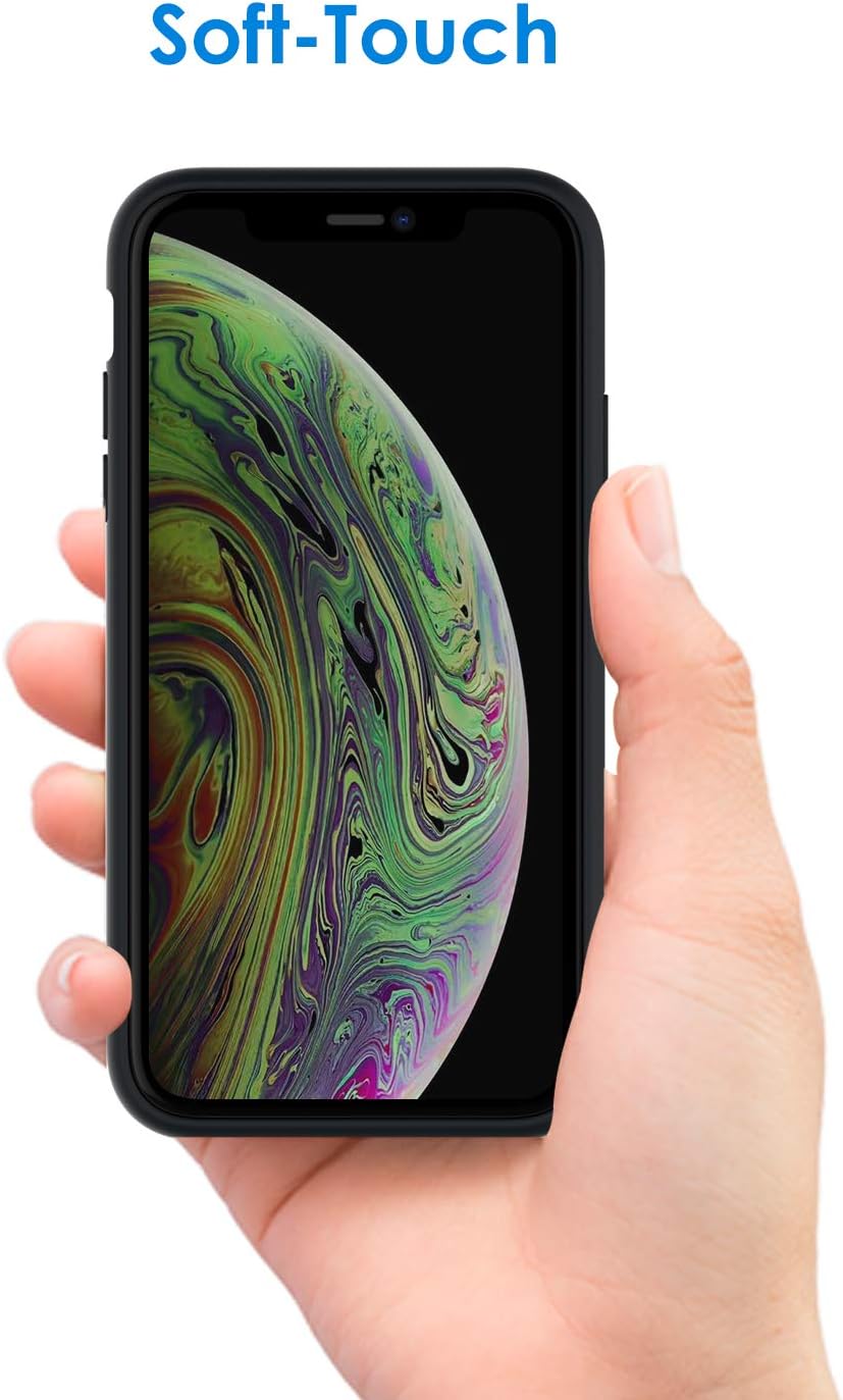 Silicone Case Compatible with iPhone Xs and iPhone X 5.8", Soft Touch (Black) - Image 4