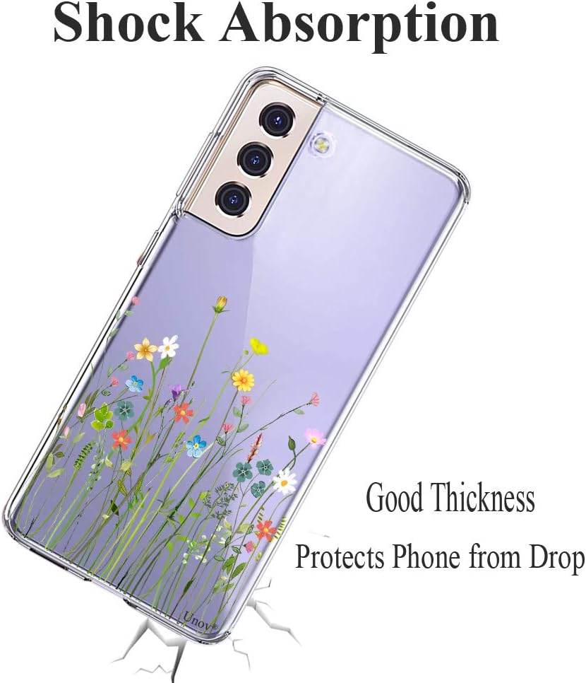 Galaxy S21 Case Clear with Soft TPU Shock Absorption Slim (Flower Bouquet) - Image 6