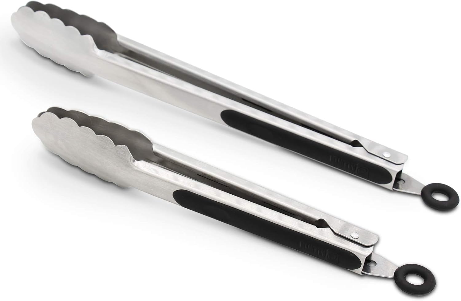 304 Stainless Steel Kitchen Cooking Tongs, 9" and 12" Set of 2 Sturdy Grilling