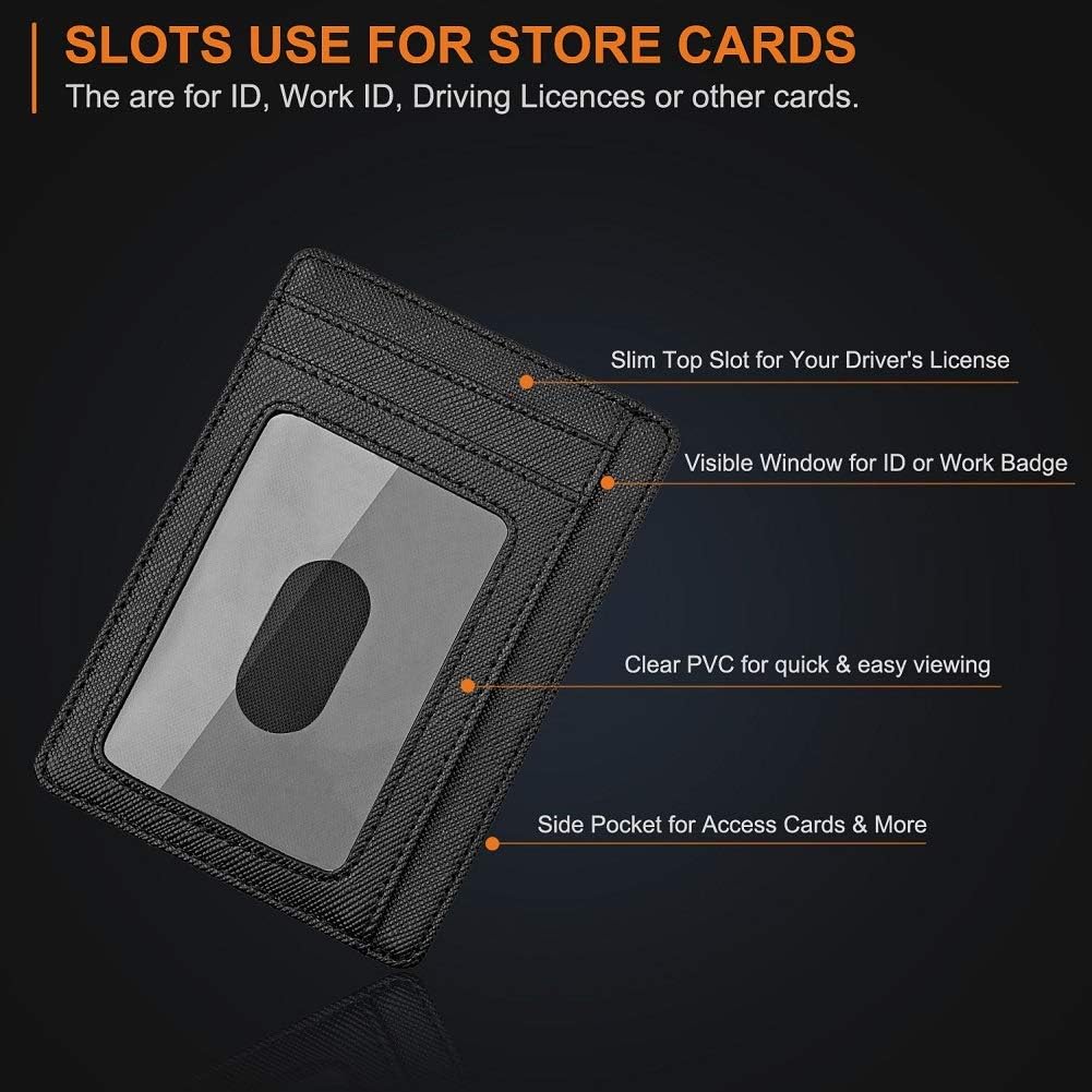 Slim Wallet RFID Front Pocket Wallet Minimalist Secure Thin Card Holder (Black) - Image 4
