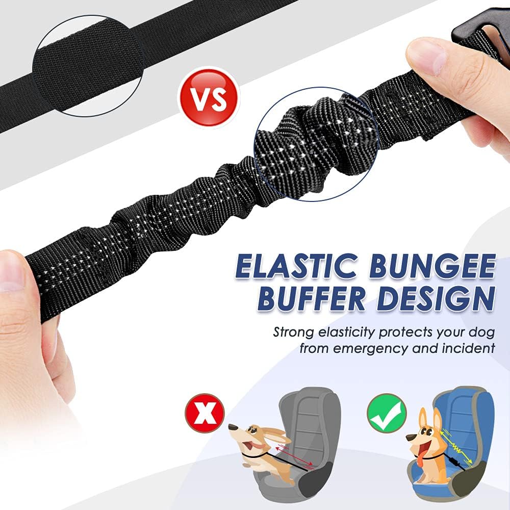 Dog Seatbelt, Pet Car Seat Belt Latch Bar Attachment Lockable Swivel Carabiner - Image 4