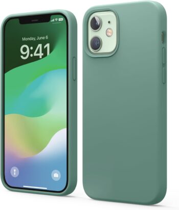 Liquid Silicone Case iPhone 12 & iPhone 12 Pro Cover (6.1") (Midnight Green)