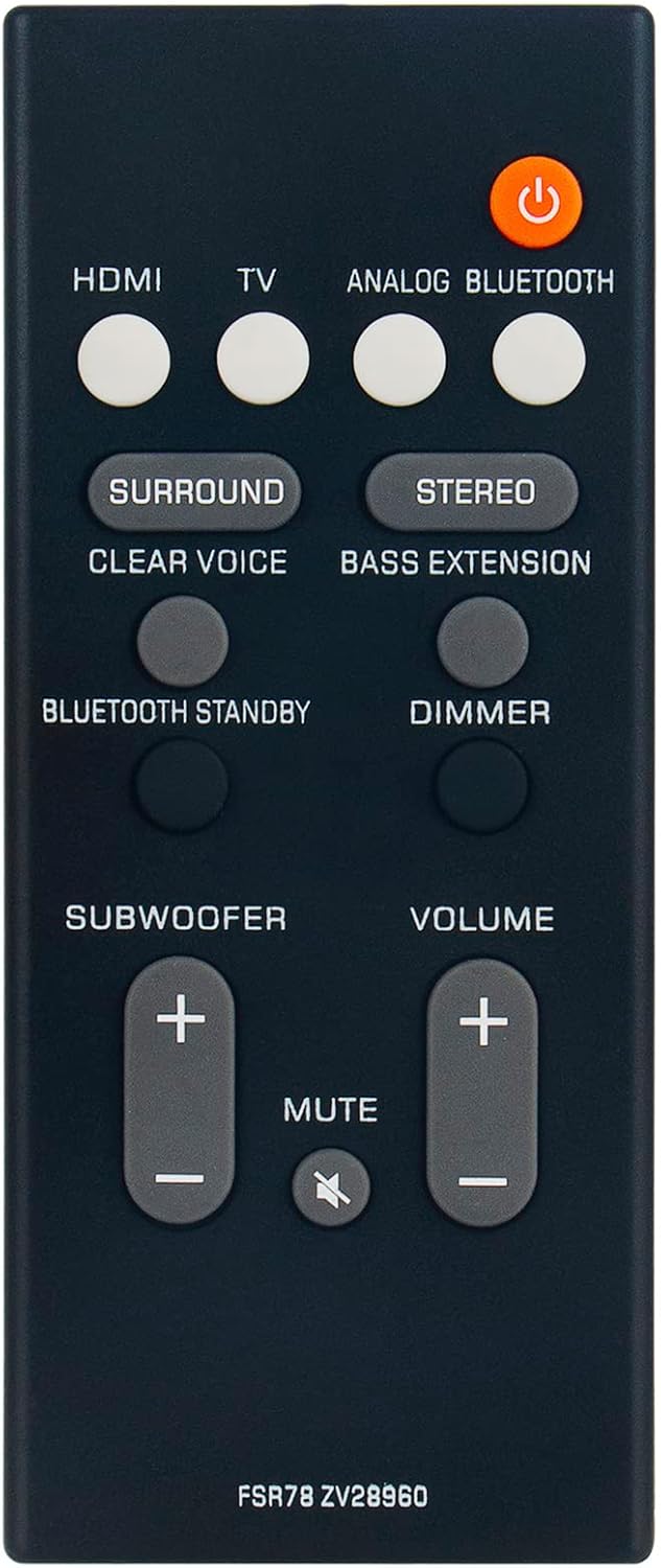 FSR78 ZV28960 Replacement IR Remote Control for Yamaha Sound Bar ATS-1060 - Image 2