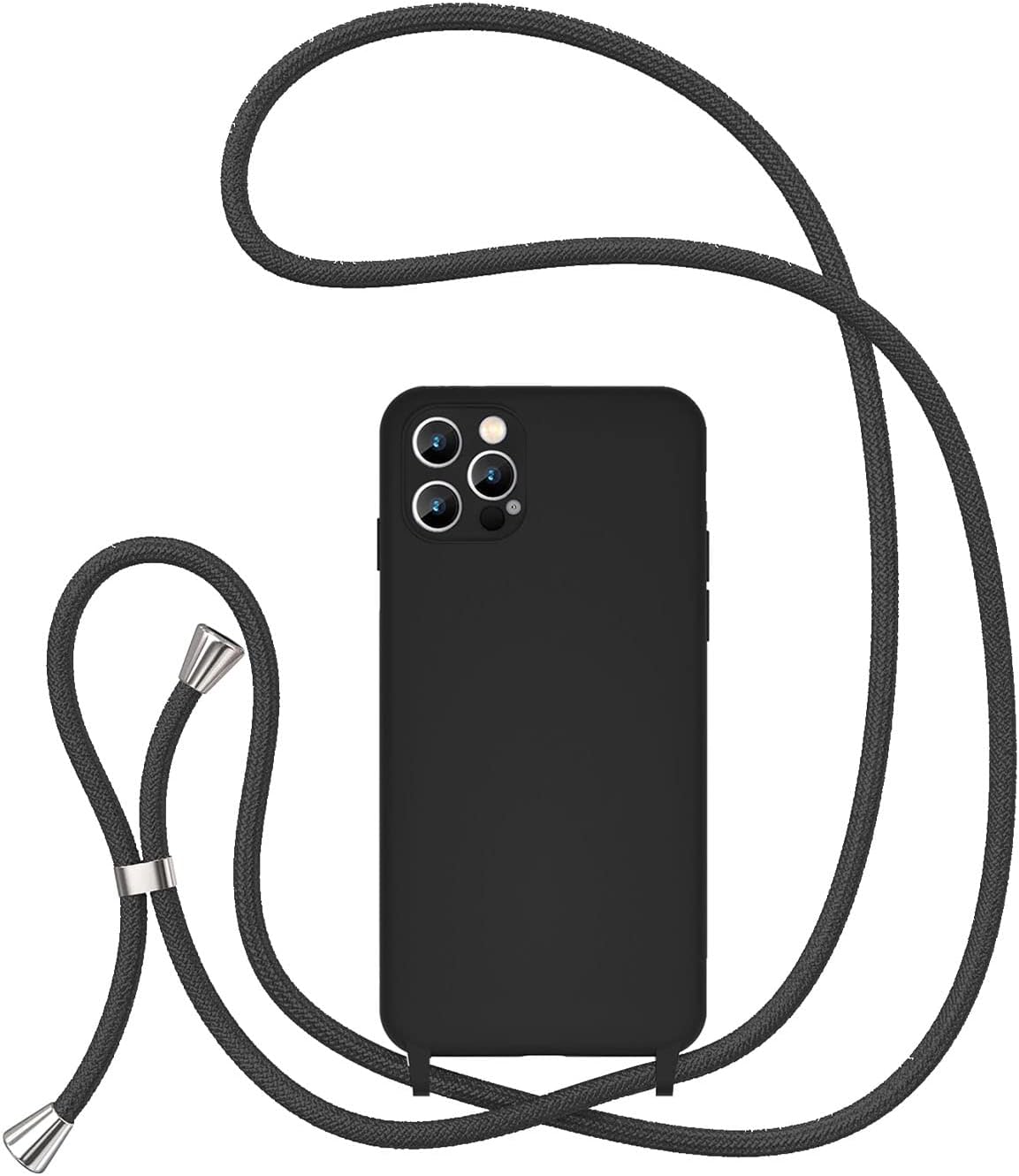 Phone case for iPhone 13 Pro Max, Silicone Case with Adjustable Necklace Strap