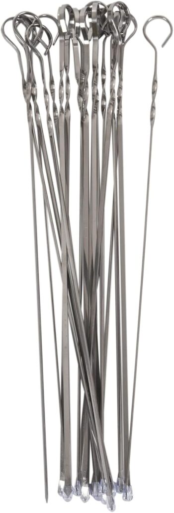 BBQ Skewers, 22Pcs Stainless Steel Kebab Skewer, 40 cm Long Metal Skewers