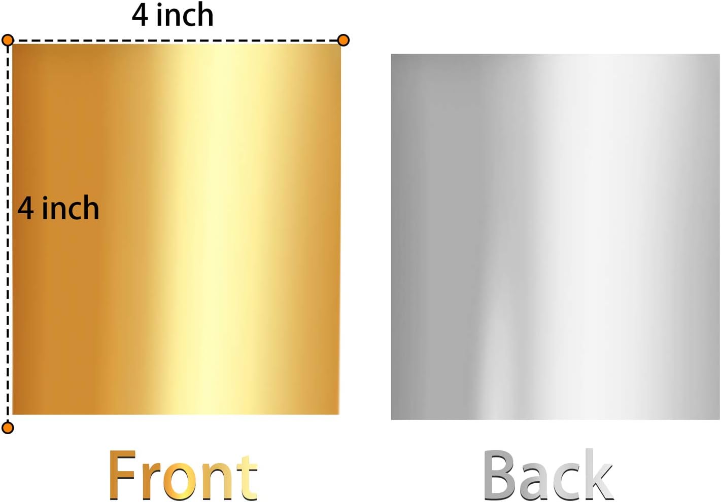 Square Golden Aluminium Foil Candy Wrappers Sugar Wraps Paper, Gold, 300-Pack - Image 2