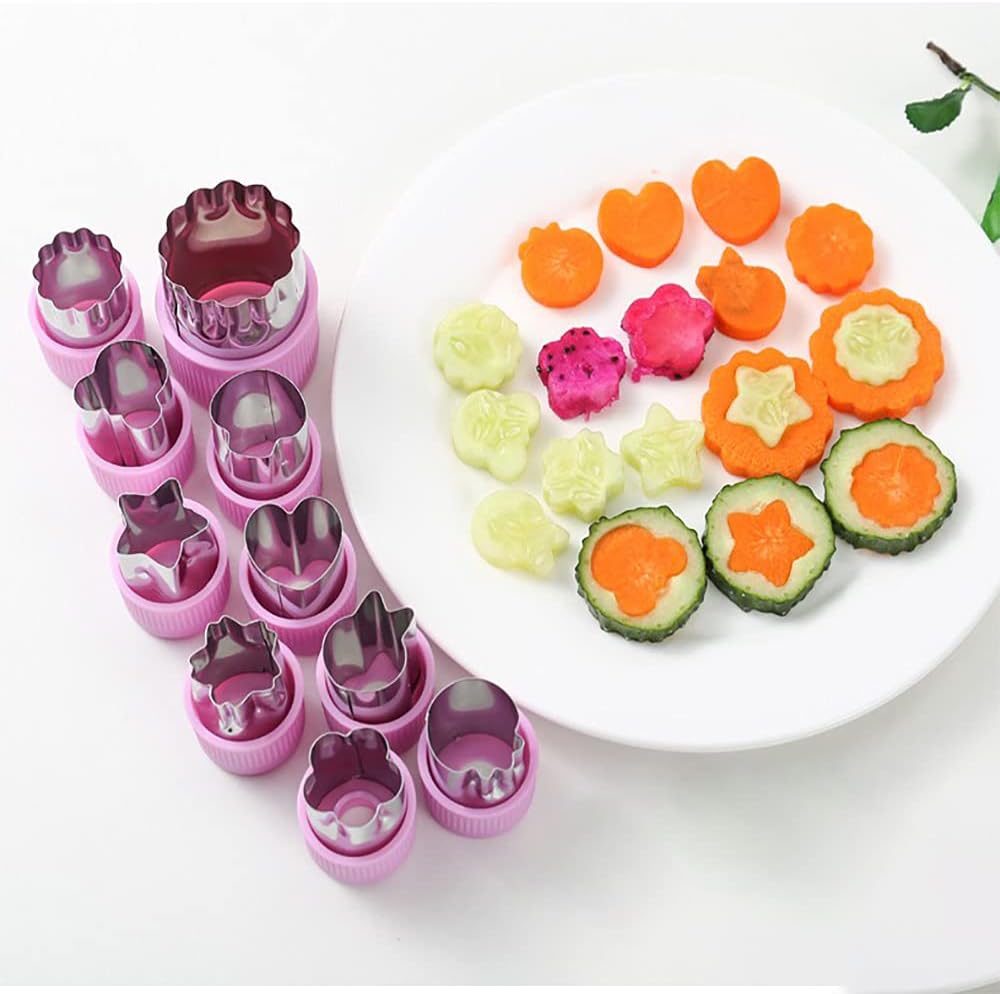 12 Pieces Vegetable Cutter Shapes Set,Mini Sizes Cookie Cutters Set Fruit Cookie - Image 2